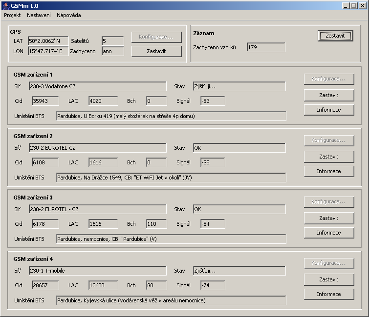 Okno programu